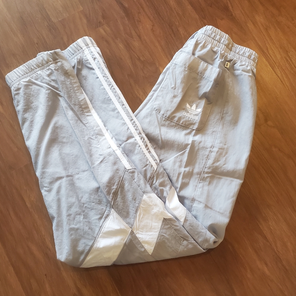 Adidas Revike 100% Polyamide Track Pants Halo Silver Small